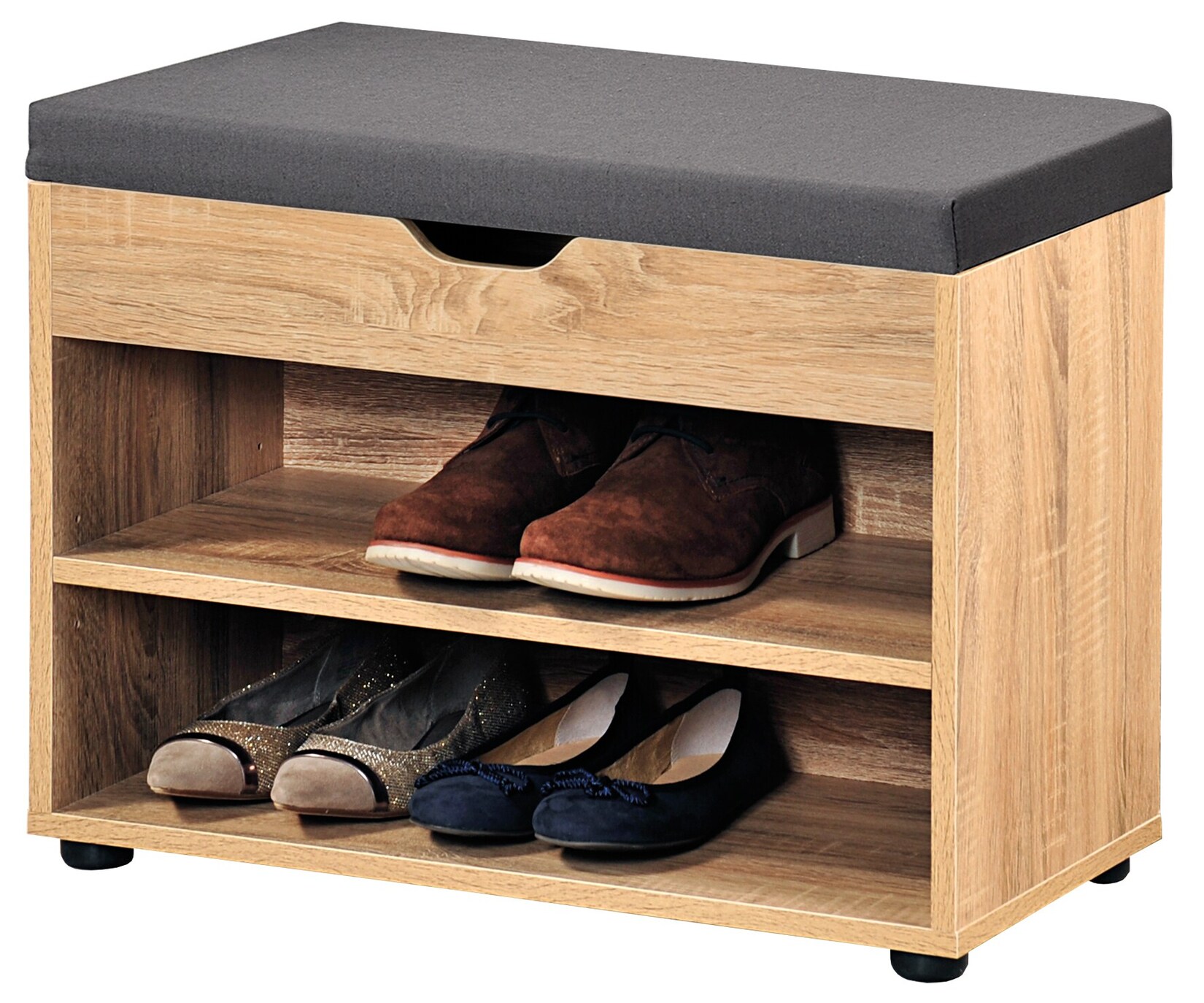 Schuhschrank mit Sitzkissen versch. Ausführungen - Holzoptik