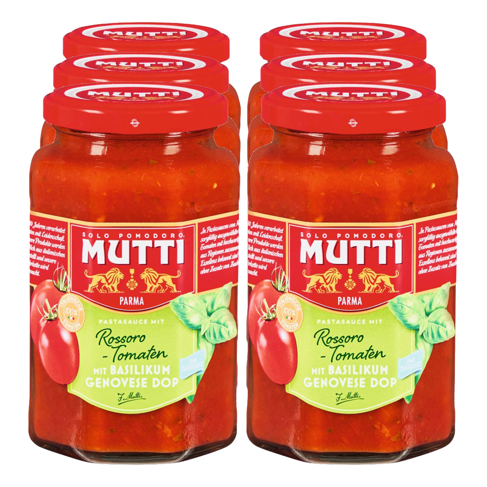 Mutti Parma Pastasauce mit Rossoro Tomaten mit Baslikum 400 g, 6er Pack - Bild 1