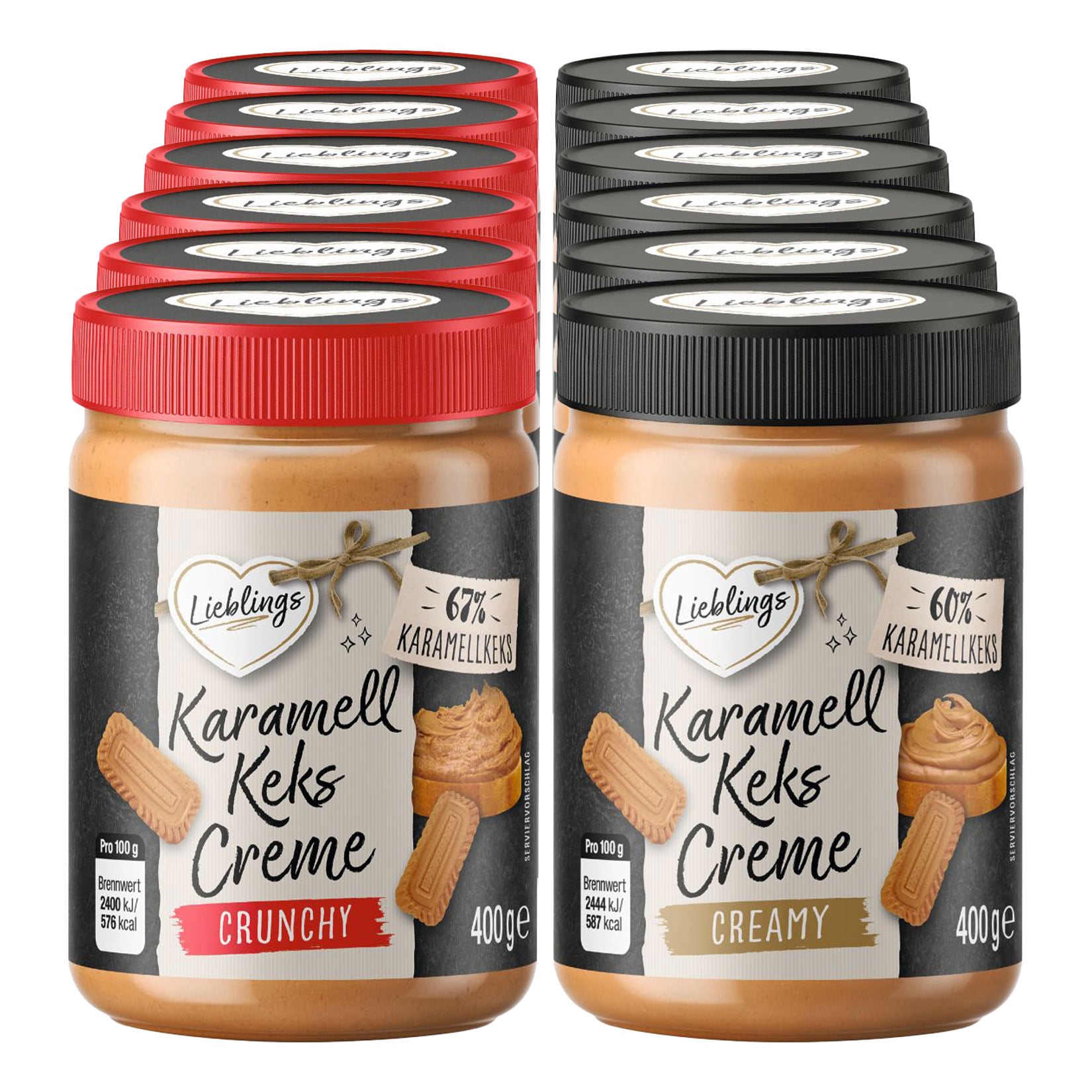 Lieblings Karamellkeks-Creme 400 g, verschiedene Sorten, 12er Pack - Bild 1