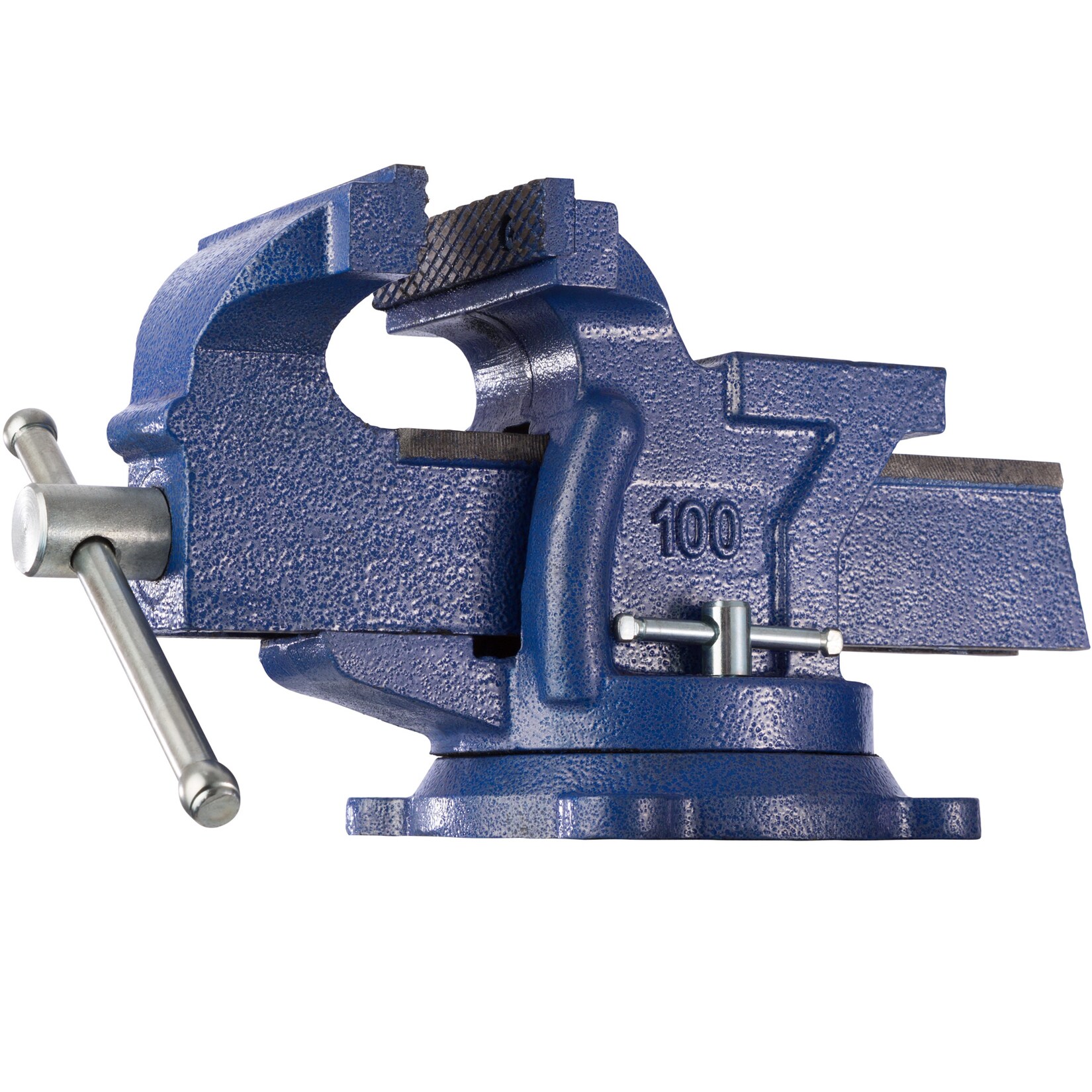 tectake® Schraubstock, aus Gusseisen, 360° drehbar, 2 Arretierungsschrauben, 3 Anschraublöcher | 04260182879597