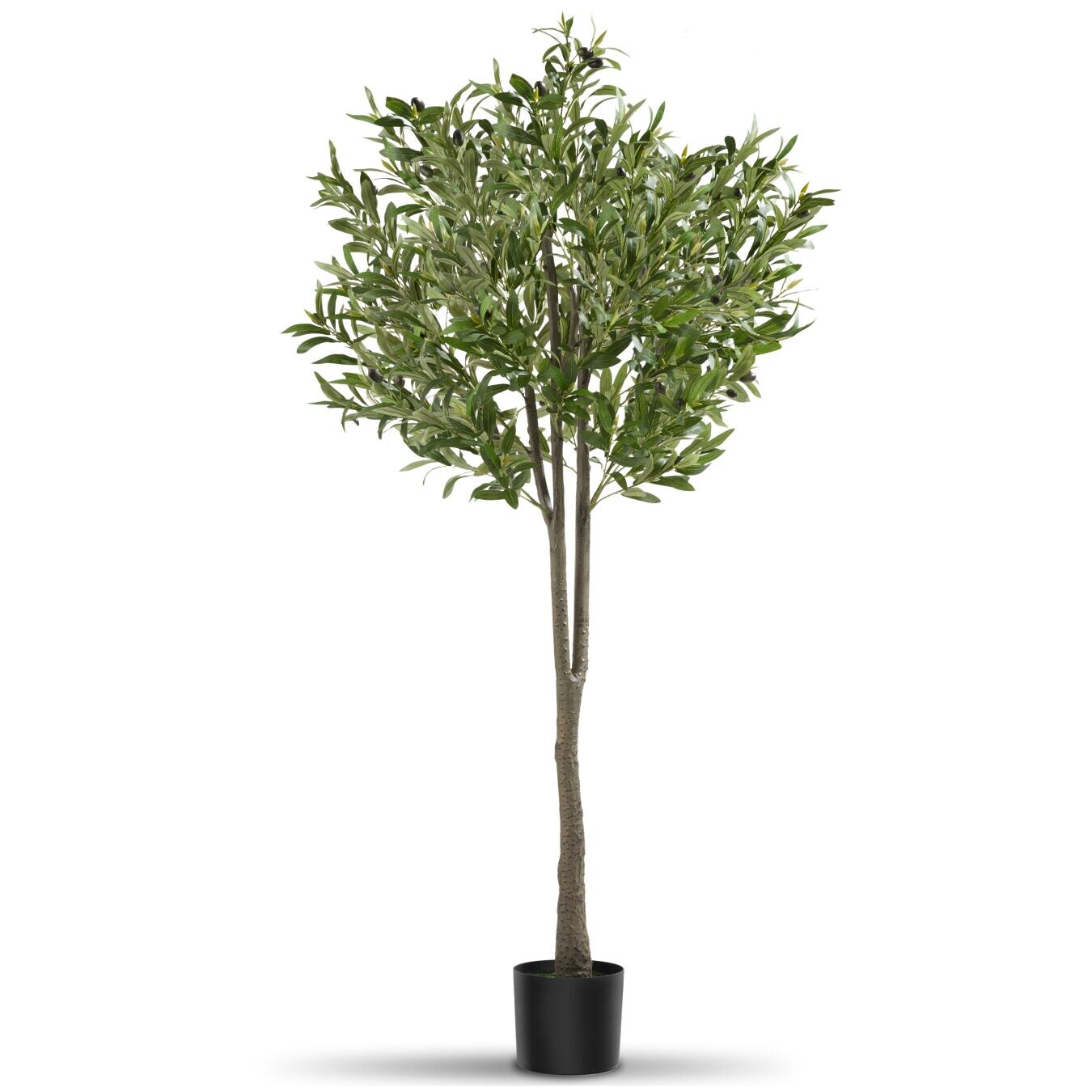 tectake® Künstlicher Olivenbaum, verschiedene Größen, mit viel Volumen, stabiler Kunststoff-Blumentopf