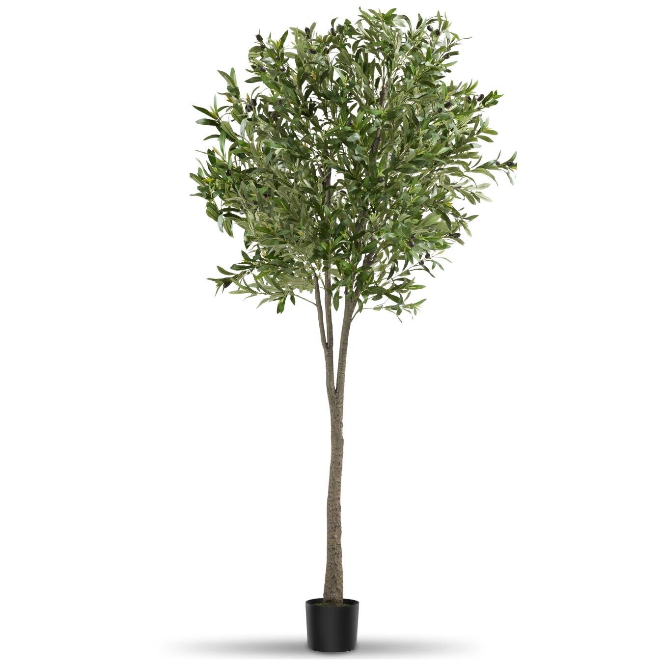 tectake® Künstlicher Olivenbaum, verschiedene Größen, mit viel Volumen, stabiler Kunststoff-Blumentopf