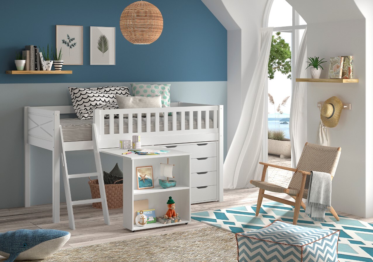 SCOTT Hochbett, LF 90 x 200 cm,versch. Ausf&uuml;hrungen - mit Schreibtisch und Schubladenkommode - Bild 1