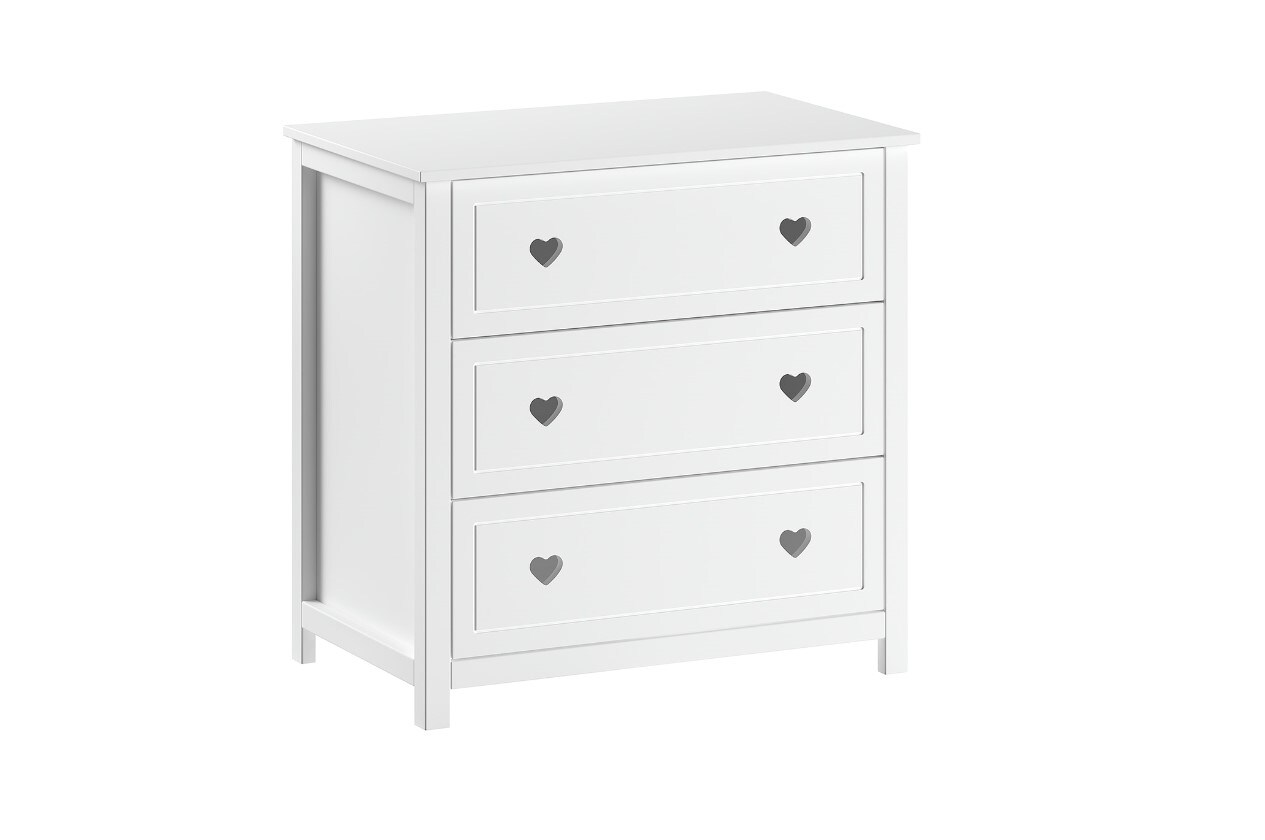 AMORI Kommode mit 3 Schubladen, Wei&szlig; lackiert - Bild 1