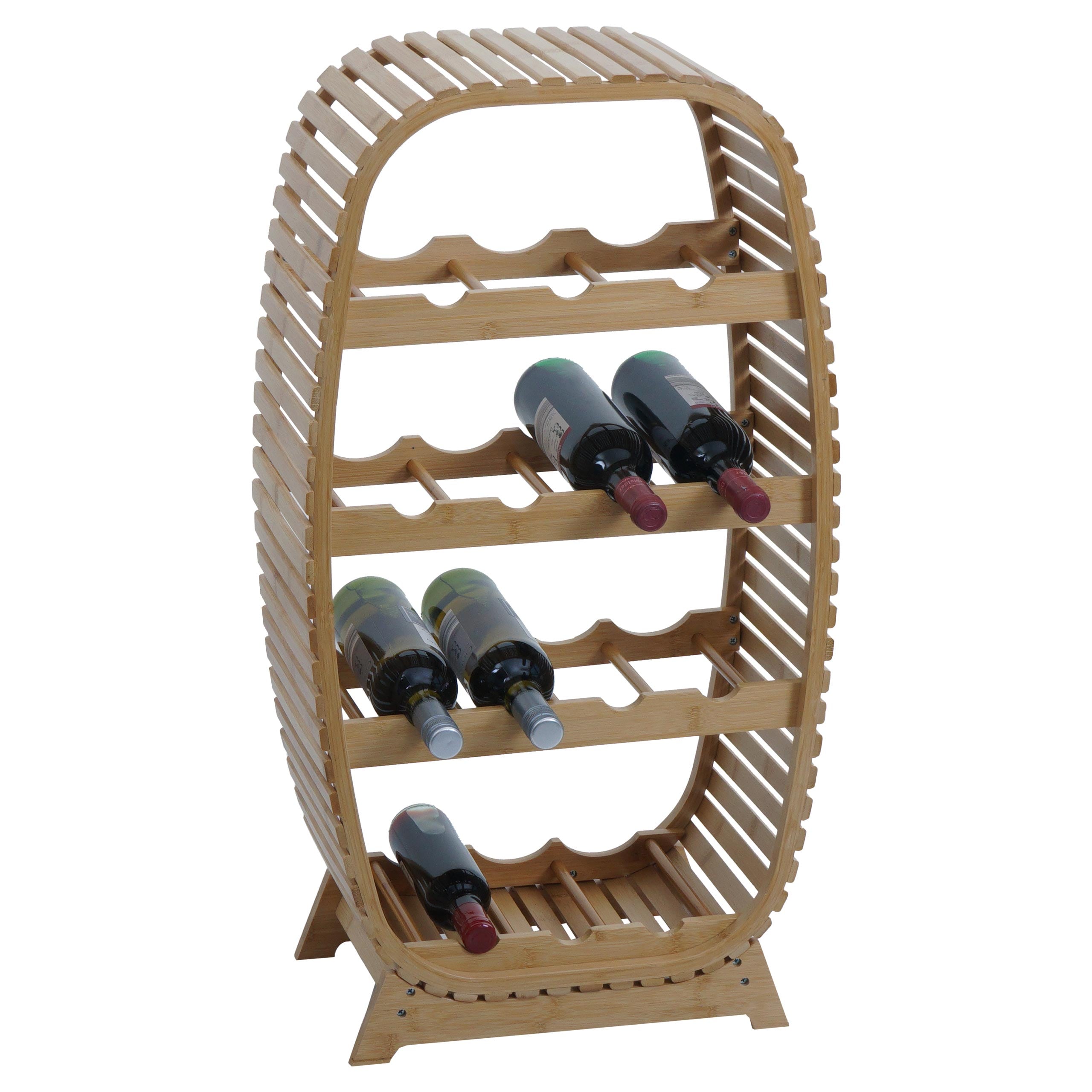 Bambus Weinregal MCW-N85, Weinst&auml;nder Flaschenregal f&uuml;r 14 Flaschen, MVG-zertifiziert 85x46x25cm - Bild 1
