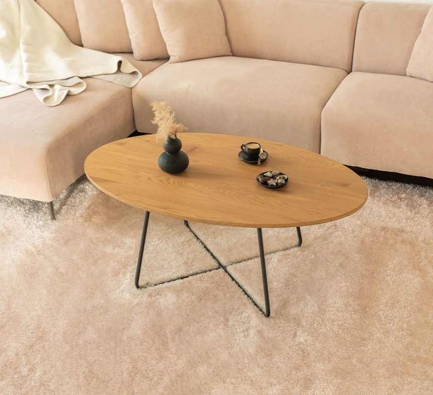 Couchtisch Oval NOVARIS - Farbauswahl Oiled Oak - Bild 1