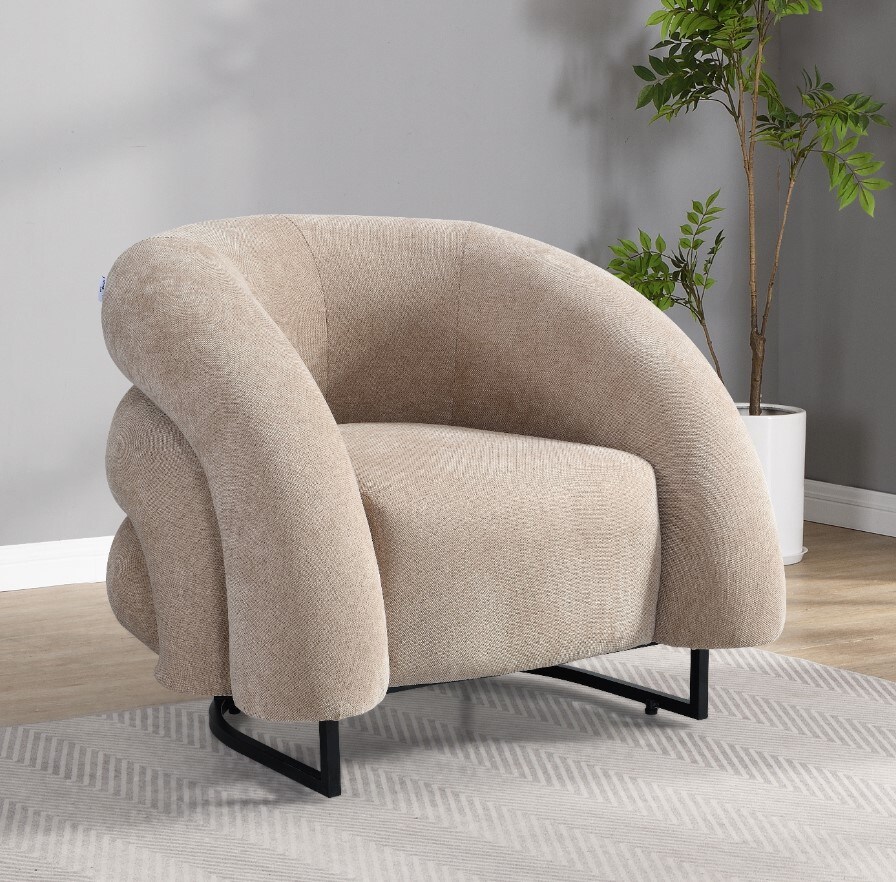 HOME DELUXE Sessel MACA Samtgewebe Beige | 04058166314505