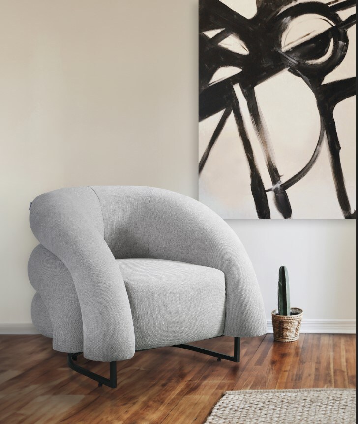 HOME DELUXE Sessel MACA Samtgewebe Grau | 04058166314512