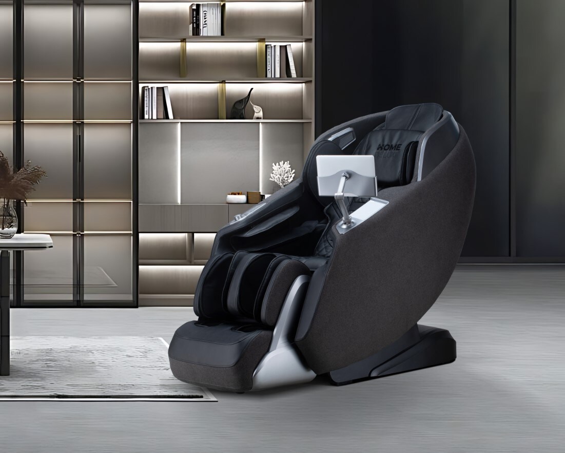 Massagesessel ALVINA mit Premium Webstoffpolsterung- Schwarz