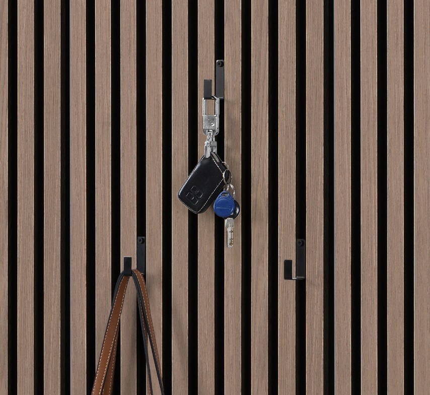 Kleiderhaken f&uuml;r Akustikpaneel RASTO 3er Set - Schwarz - Bild 1