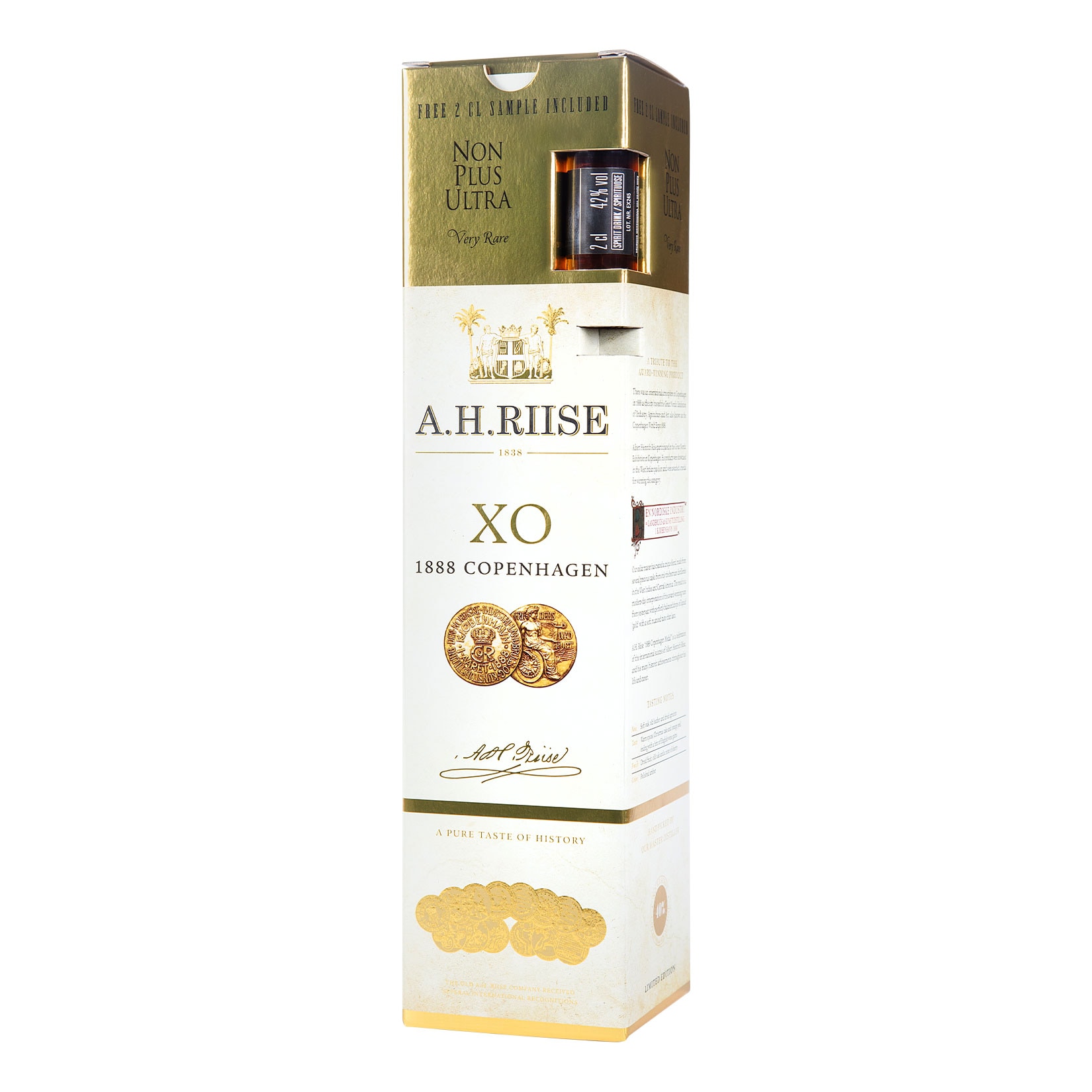 A.H. Riise 1888 Copenhagen Gold 40,0 %, vol 0,7 Liter + Very Rare 40,0% vol 20 ml - Bild 1
