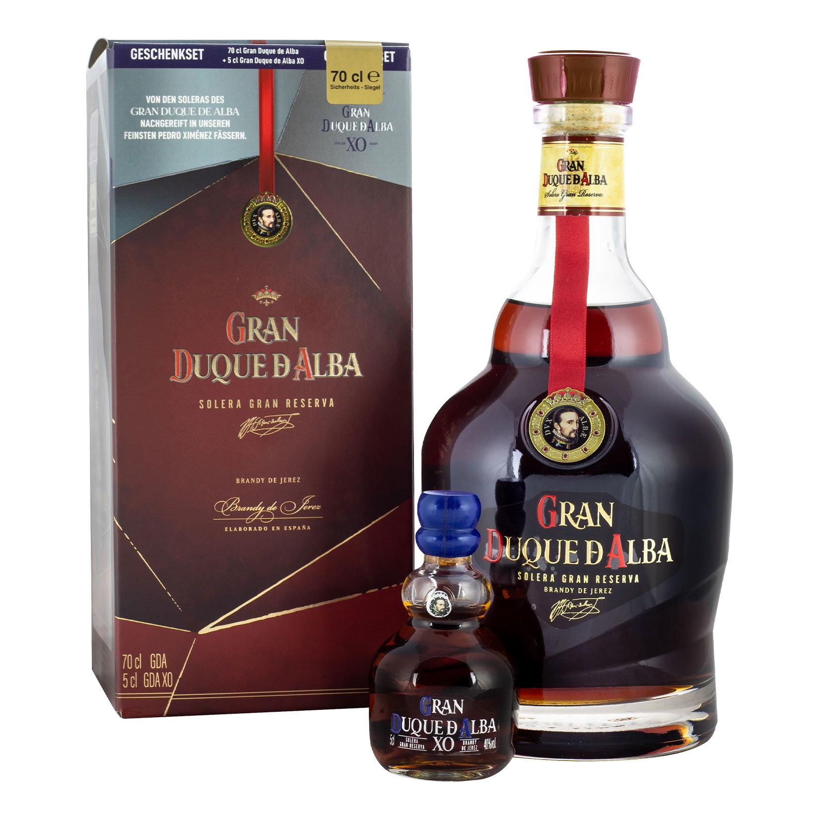 Gran Duque D`Alba Brandy 40,0 % vol 0,7 Liter + Mini Gran Duque D`Alba XO 40,0% vol 50 ml - Bild 1