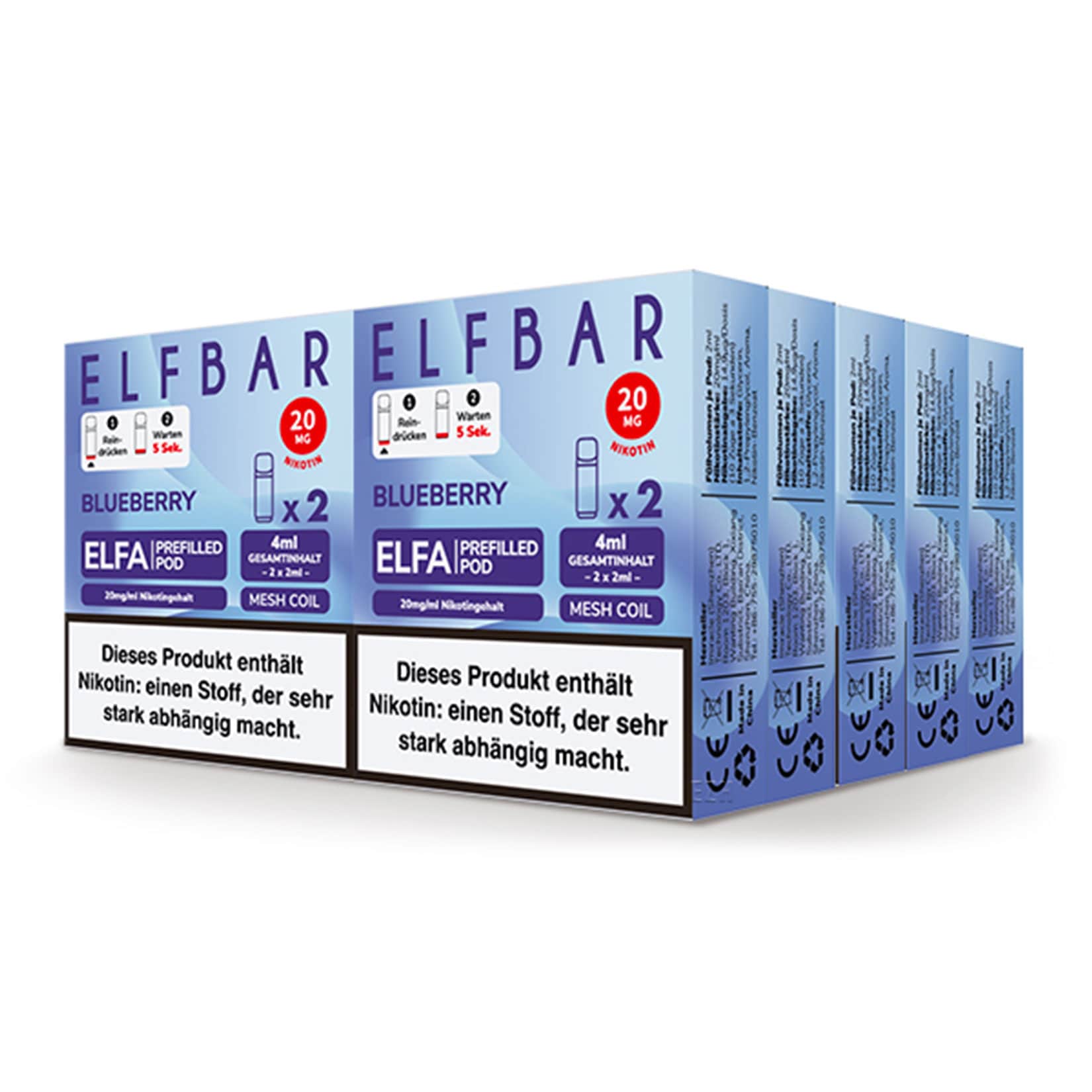 Elf Bar ELFA Prefilled Pod x 2 - Blueberry 2.0% , 10er Pack 