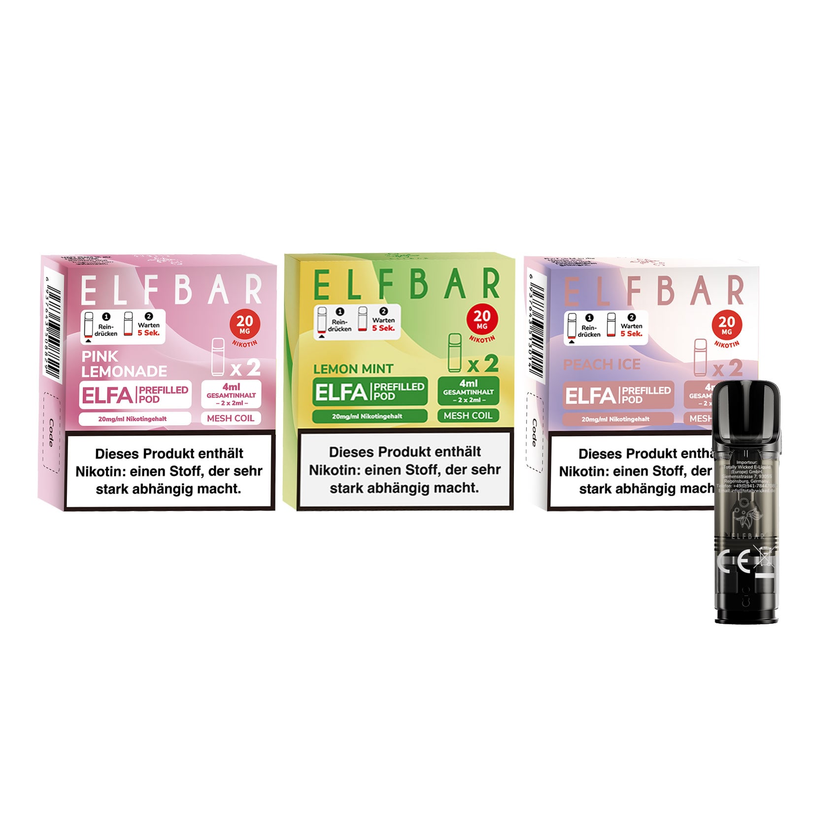 Elf Bar ELFA Prefilled Pod - Probierset Lemon Mix je 2 Pods, 3er Pack - Bild 1