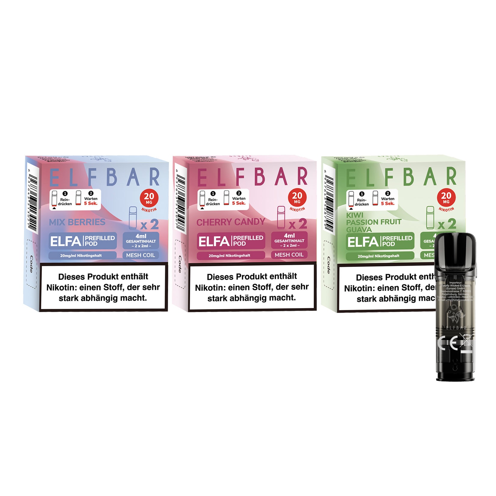 Elf Bar ELFA Prefilled Pod - Probierset Fruit Mix je 2 Pods, 3er Pack - Bild 1