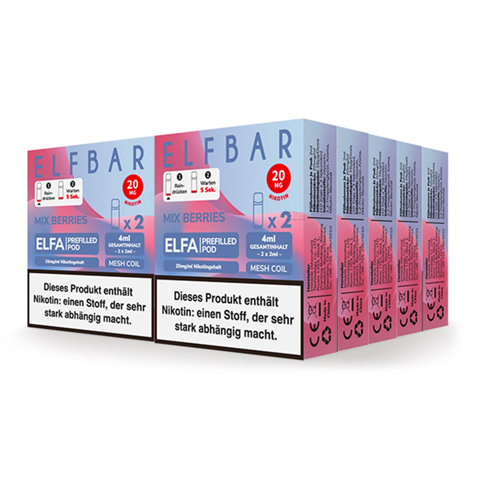 Elf Bar ELFA Prefilled Pod x 2 - Mixed Berries 2.0% , 10er Pack - Bild 1