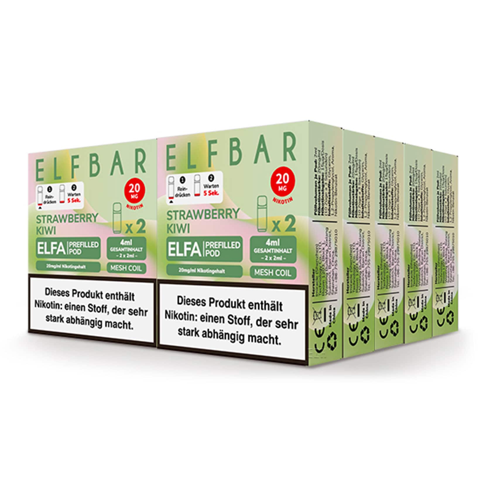 Elf Bar ELFA Prefilled Pod x 2 - Strawberry Kiwi 2.0% , 10er Pack - Bild 1