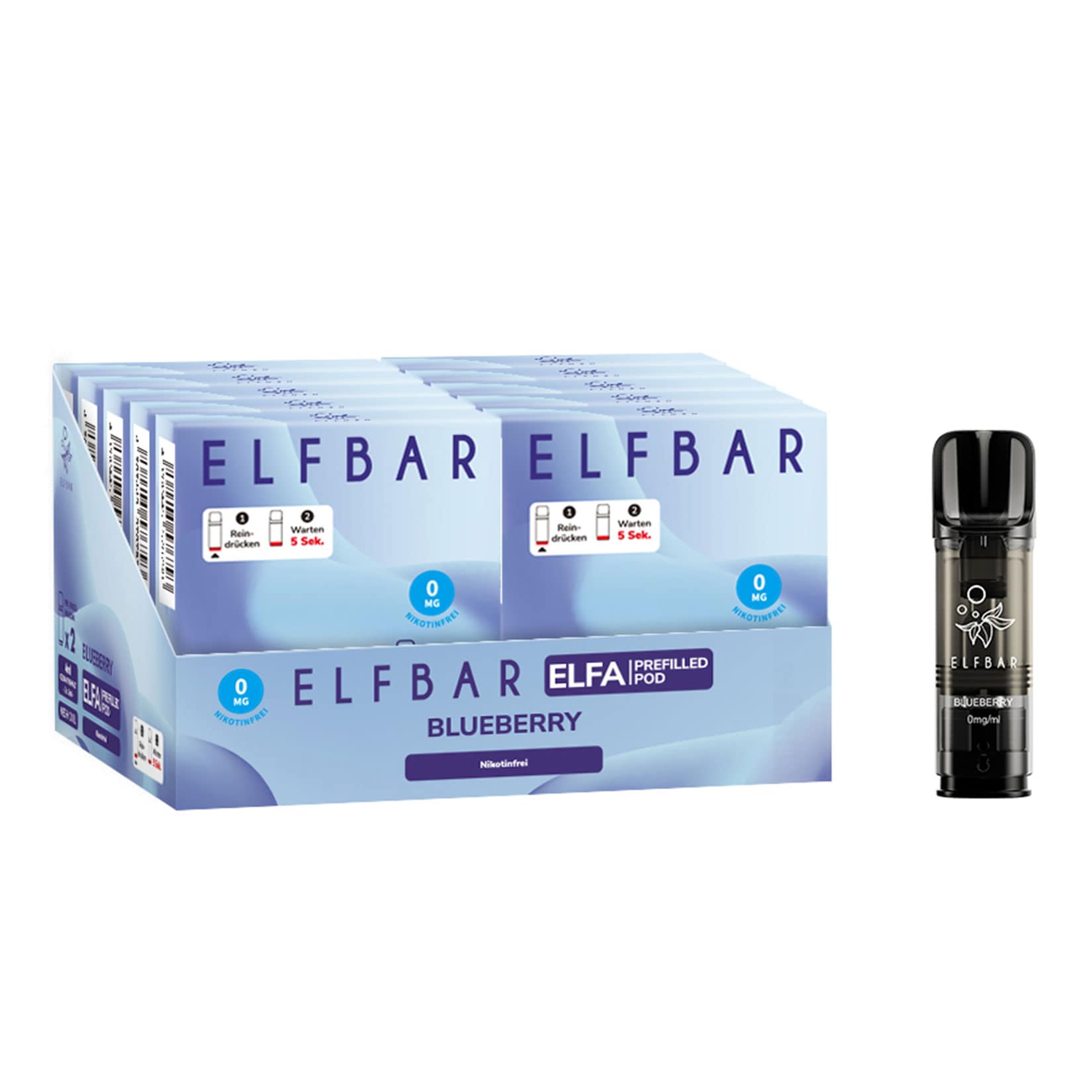Elf Bar ELFA Prefilled Pod x 2 - Blueberry 0.0% , 10er Pack - Bild 1