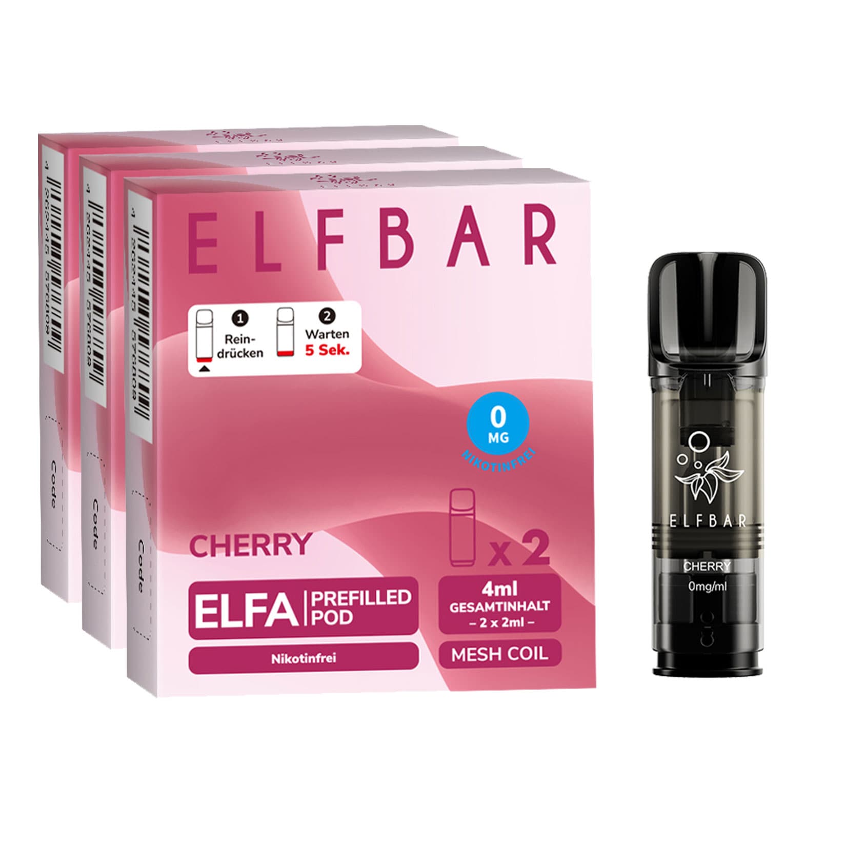 Elf Bar ELFA Prefilled Pod x 2 - Cherry 0.0% , 3er Pack - Bild 1