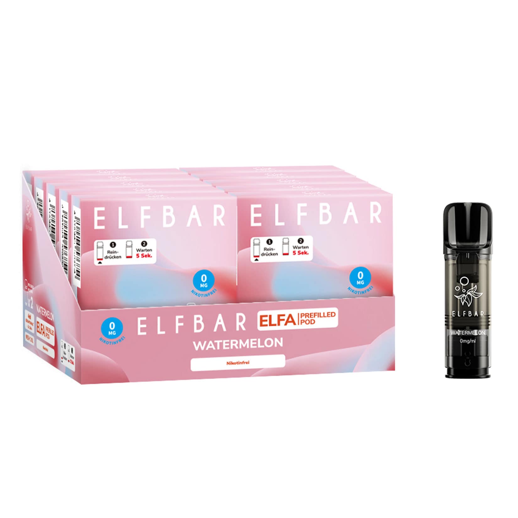Elf Bar ELFA Prefilled Pod x 2 - Watermelon 0.0% , 10er Pack - Bild 1