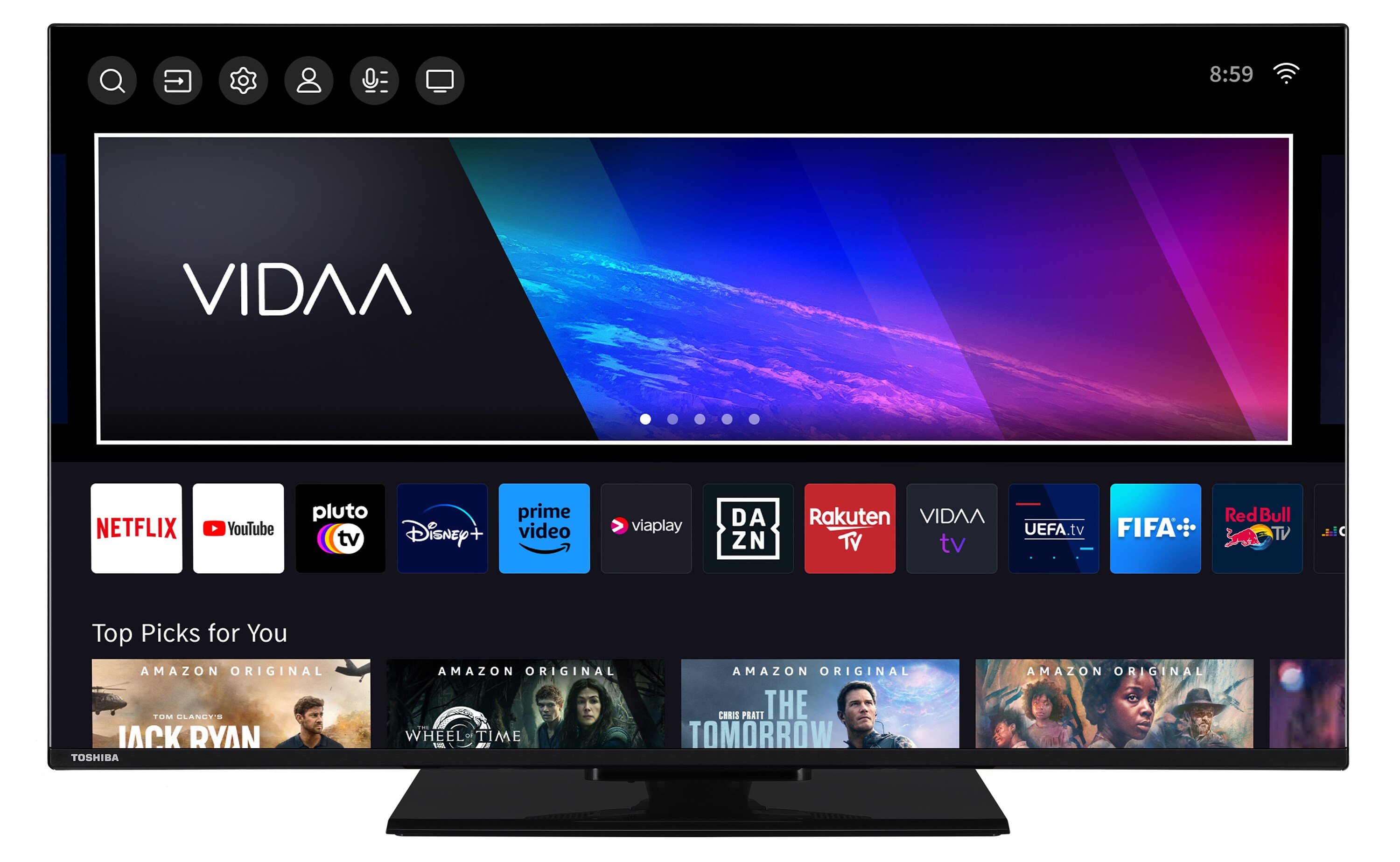 Toshiba 43 Zoll VIDAA TV Fernseher (4K UHD Smart TV, HDR Dolby Vision, Triple-Tuner) 43UV3463DAW - Bild 1