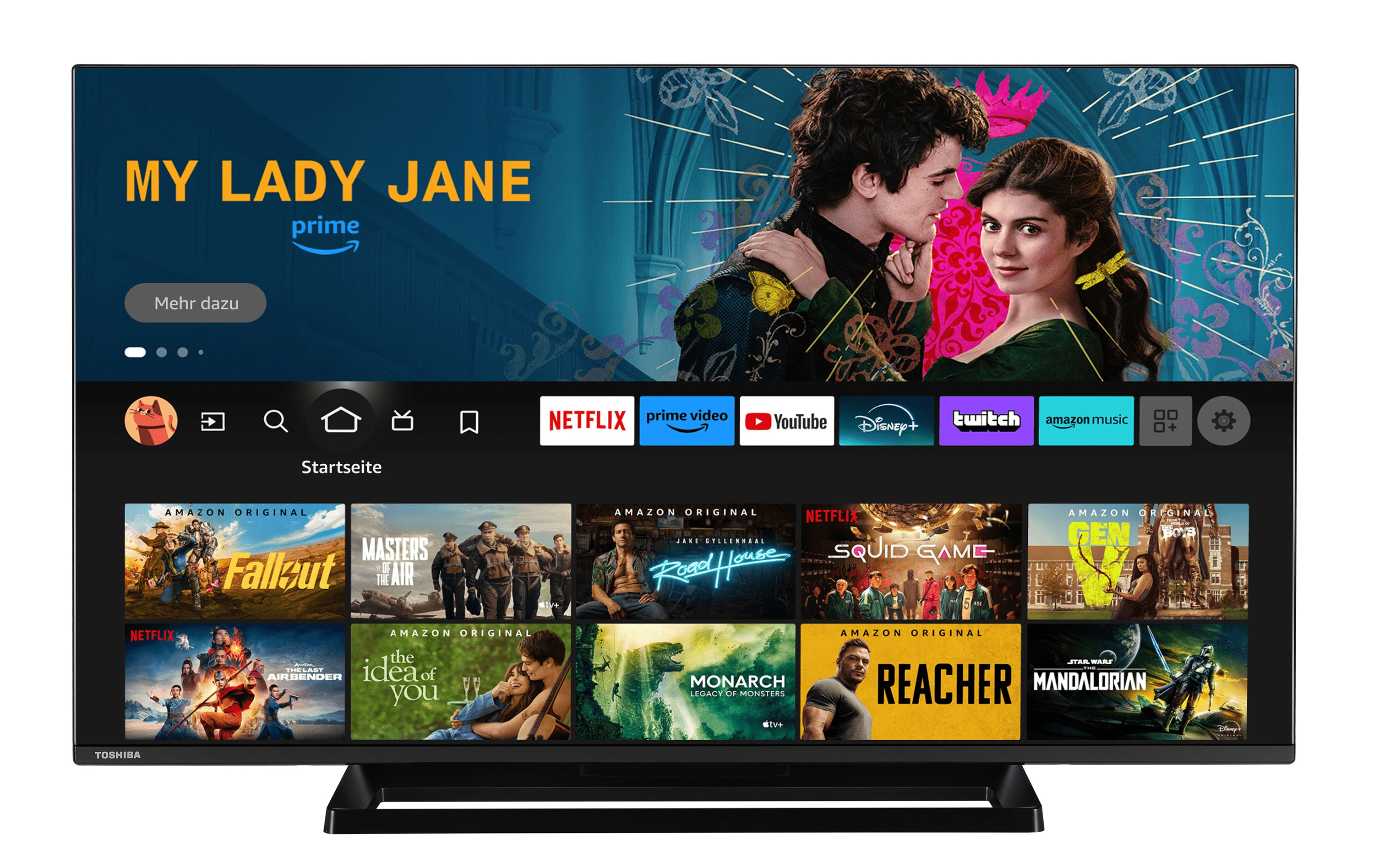 Toshiba 43 Zoll Fernseher Fire TV (4K UHD Smart TV, HDR Dolby Vision, Triple-Tuner, Alexa Built-In) 43UF3F63DAZ - Bild 1