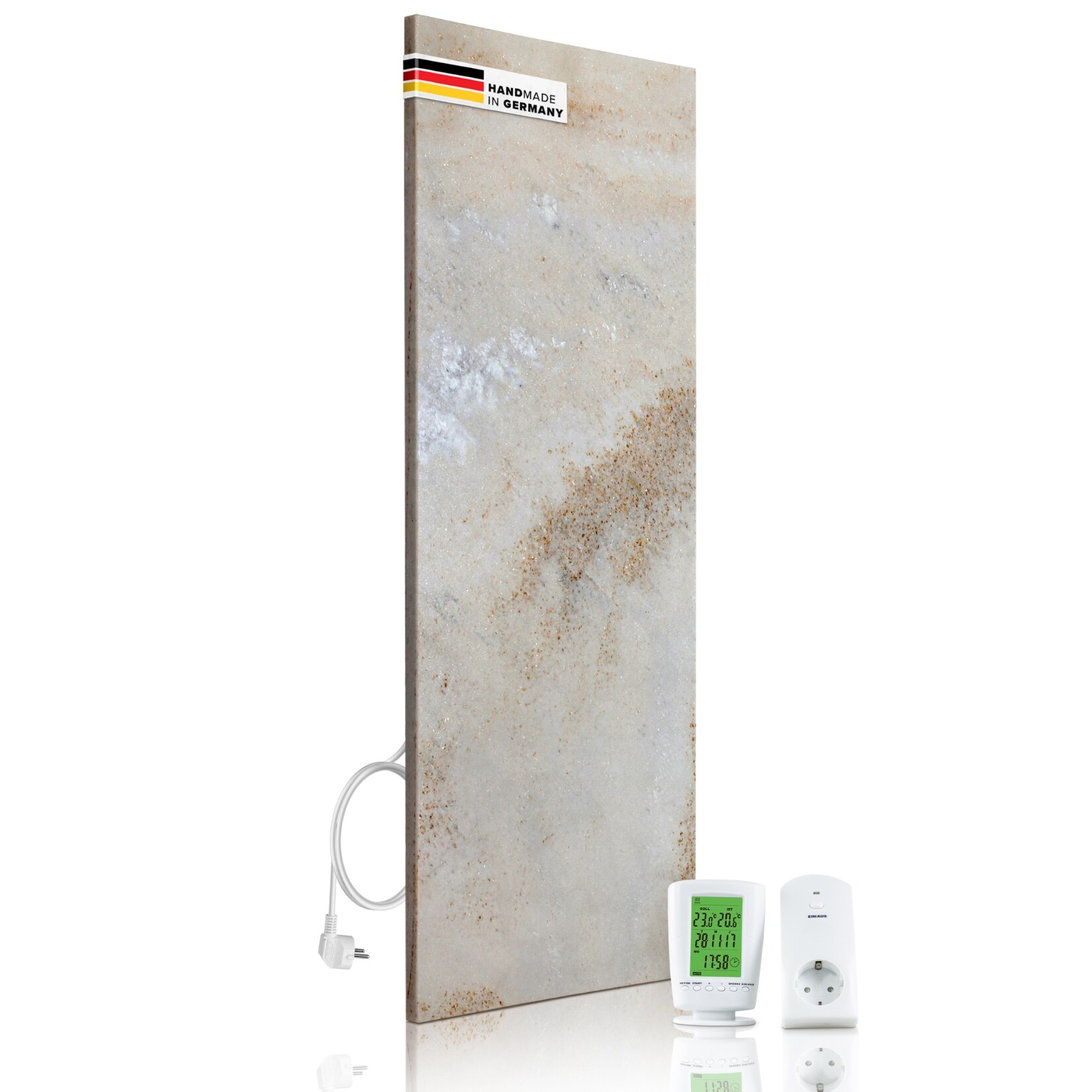 Marwona Naturstein Infrarotheizung 800 Watt inkl. Digitalthermostat I Energiesparende Infrarot Wandheizung I 5 Jahre Garantie I Made in Germany I Shiva - Bild 1