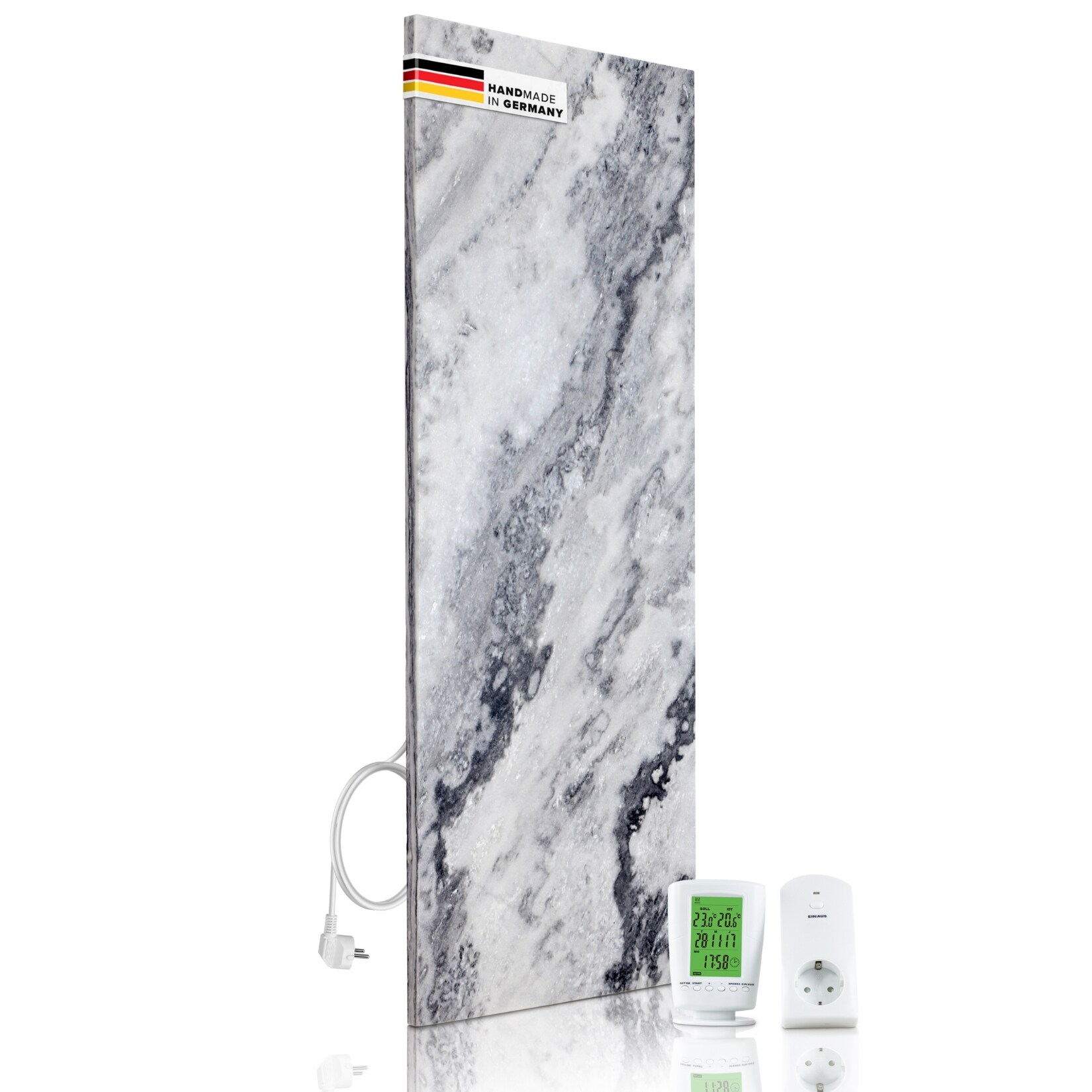 Marwona Naturstein Infrarotheizung 800 Watt inkl. Digitalthermostat I Energiesparende Infrarot Wandheizung I 5 Jahre Garantie I Made in Germany I Qarama - Bild 1