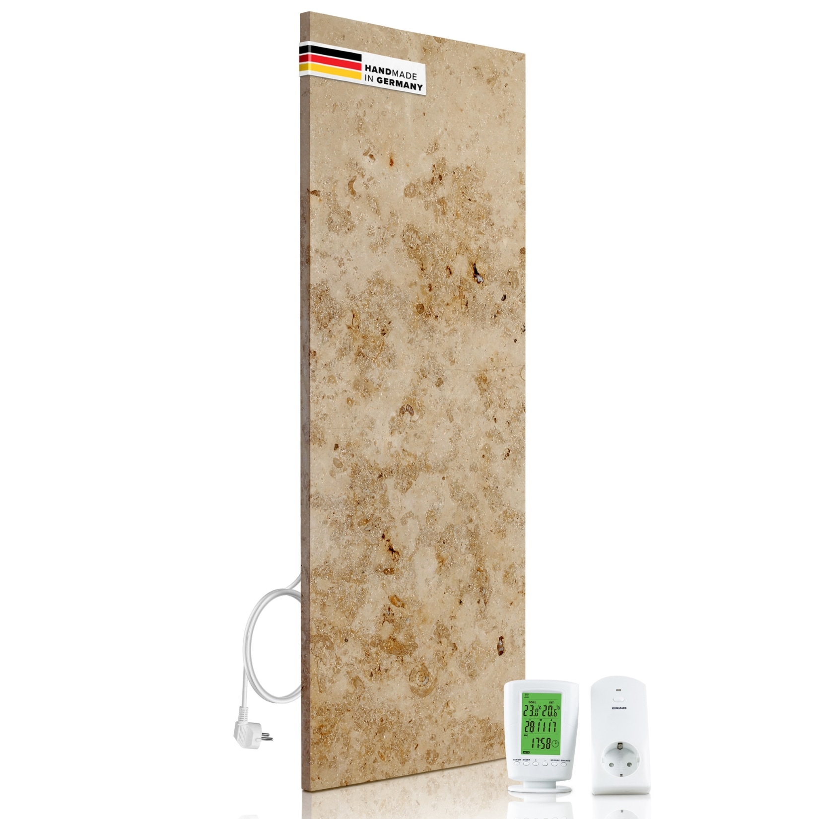 Marwona Marmor Infrarotheizung 800 Watt inkl. Digitalthermostat I Energiesparende Infrarot Wandheizung I 5 Jahre Garantie I Made in Germany I Lymonit - Bild 1