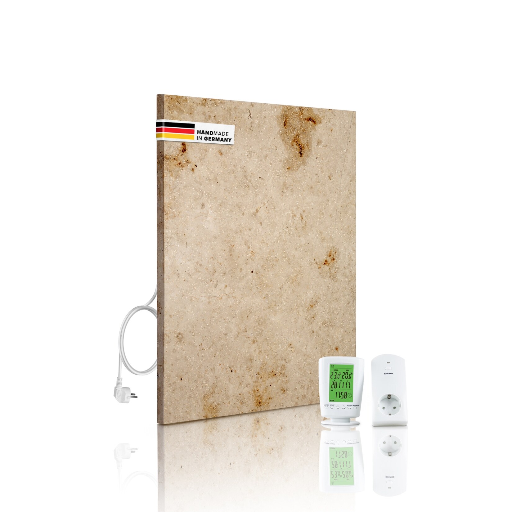 Marwona Marmor Infrarotheizung 500 Watt inkl. Digitalthermostat I Energiesparende Infrarot Wandheizung I 5 Jahre Garantie I Made in Germany I Lymonit | 04262484820079