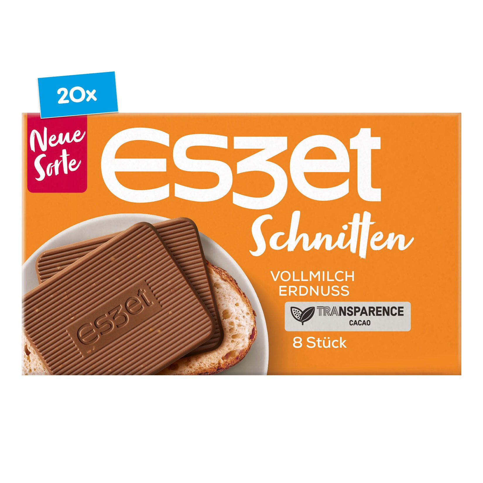Eszet Schnitten Vollmilch Erdnuss 75 g, 20er Pack - Bild 1