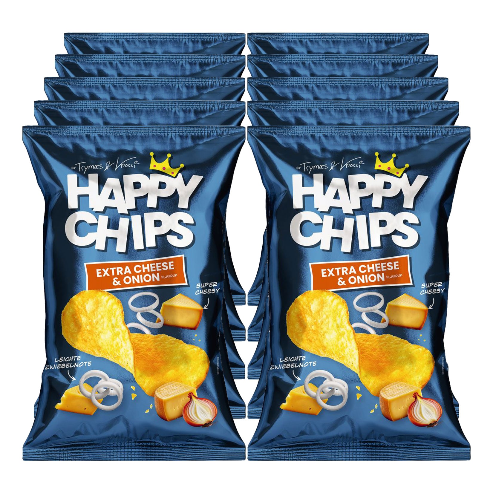 Happy Chips Extra Cheese & Onion 150 g, 10er Pack - Bild 1