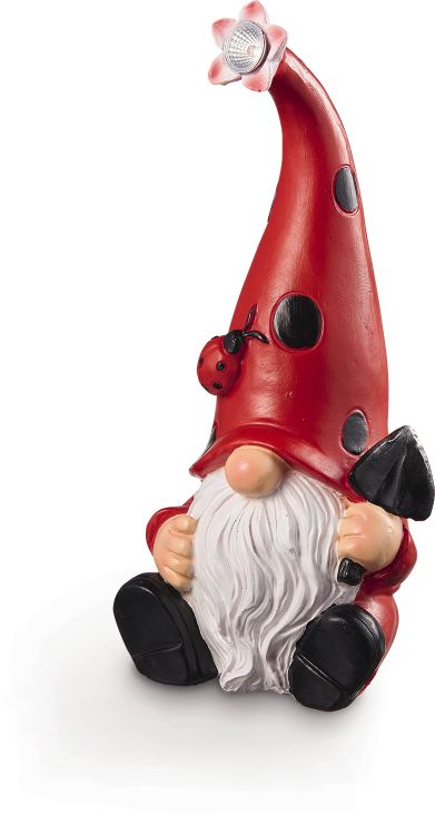 LED Solar Wichtel - Erik, rot - Bild 1