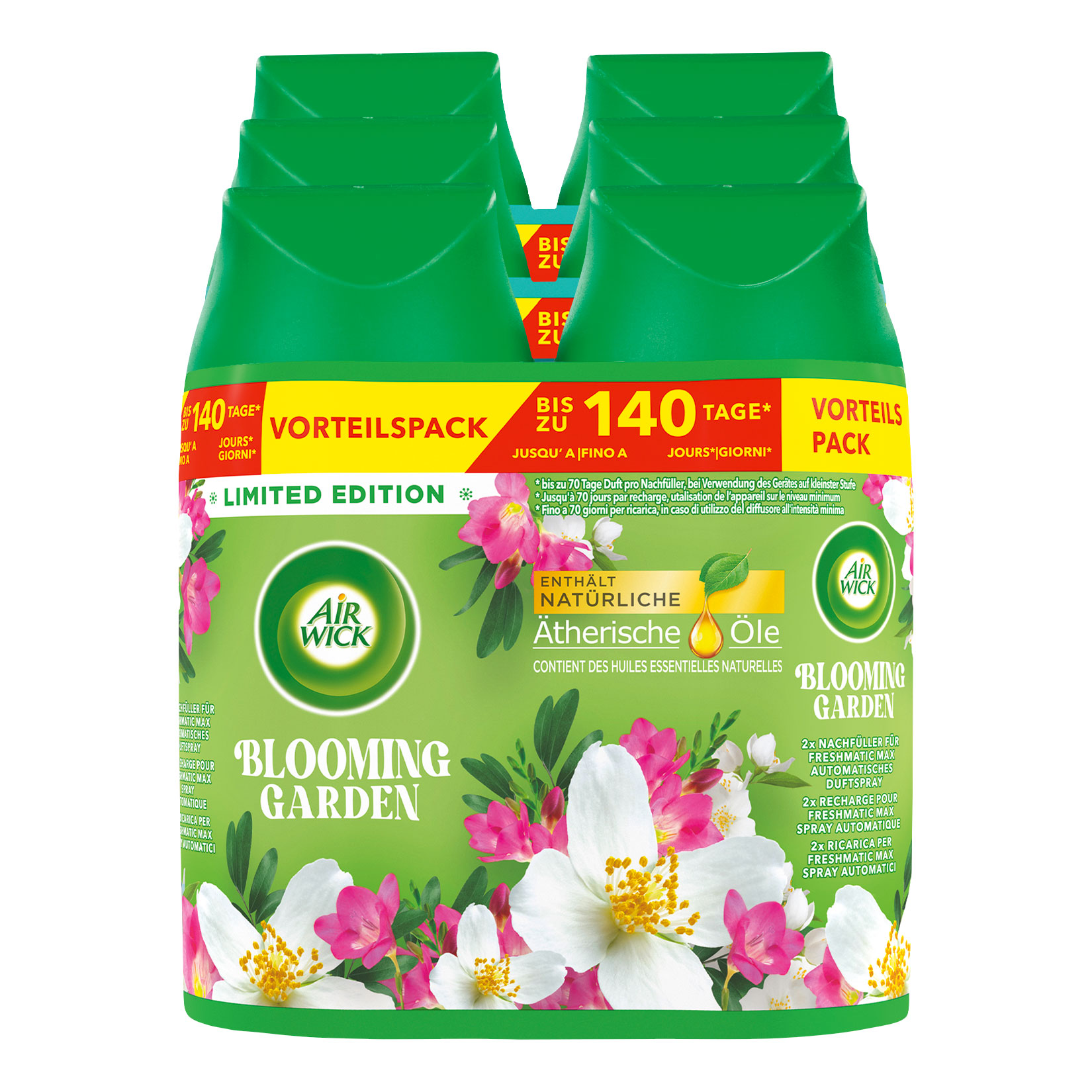 Air Wick Freshmatic Max Duopack Blooming Garden 2x250 ml, 3er Pack - Bild 1
