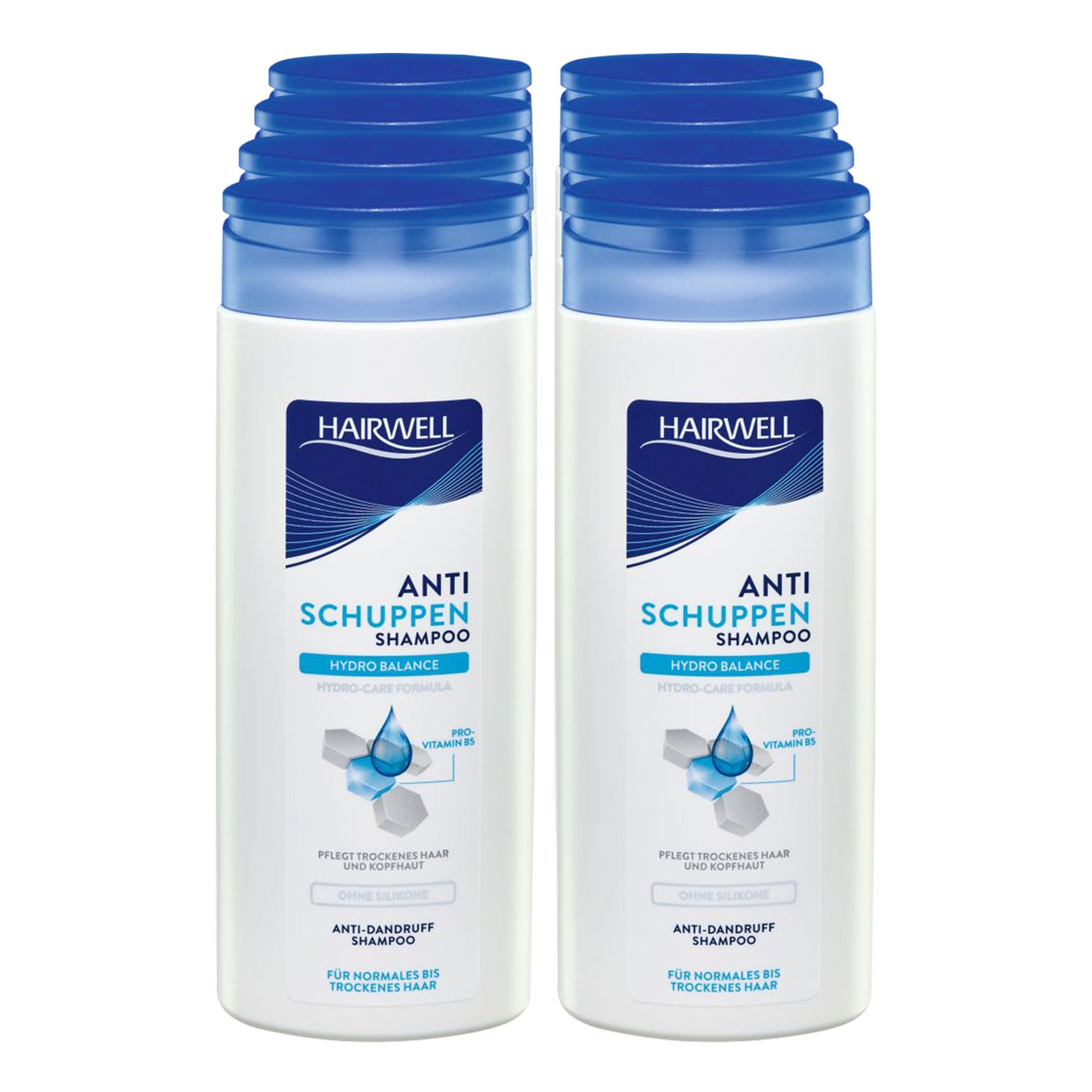 Hairwell Shampoo Anti Schuppen Hydro Balance 300 ml, 8er Pack - Bild 1