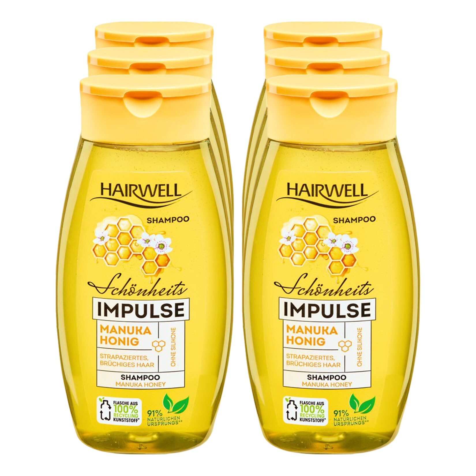 Hairwell Shampoo Sch&ouml;nheitsimpuls Manuka Honig 250 ml, 6er Pack - Bild 1