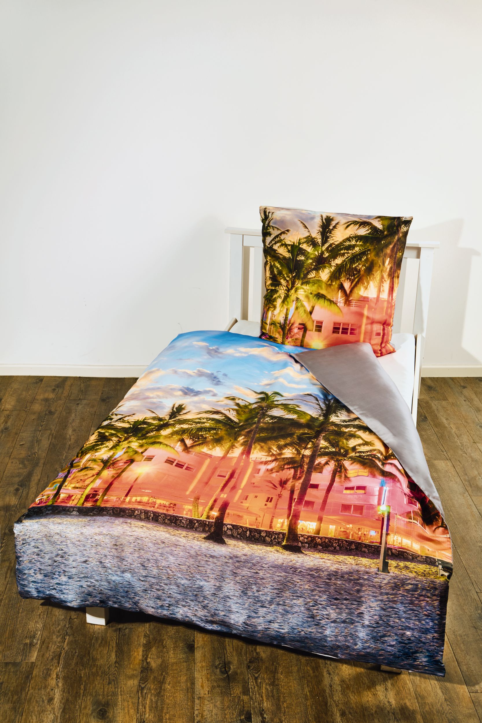 Mikrofaser Bettw&auml;sche 135/200 cm - Palme - Bild 1