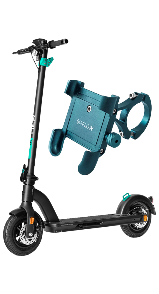 SoFlow SO myTIER Faltbarer 10" E-Scooter + SoFlow - Handyhalterung Premium T&uuml;rkis - Bild 1