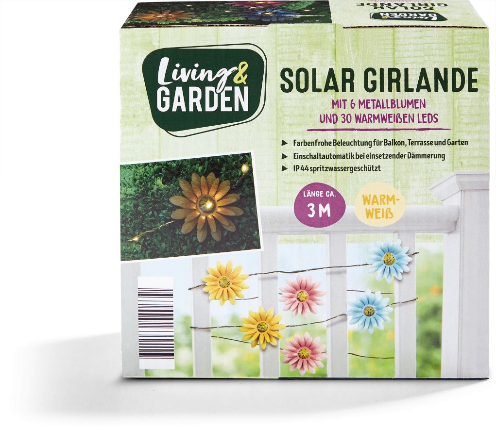 Solar LED Lichterkette - Bl&uuml;ten - Bild 1