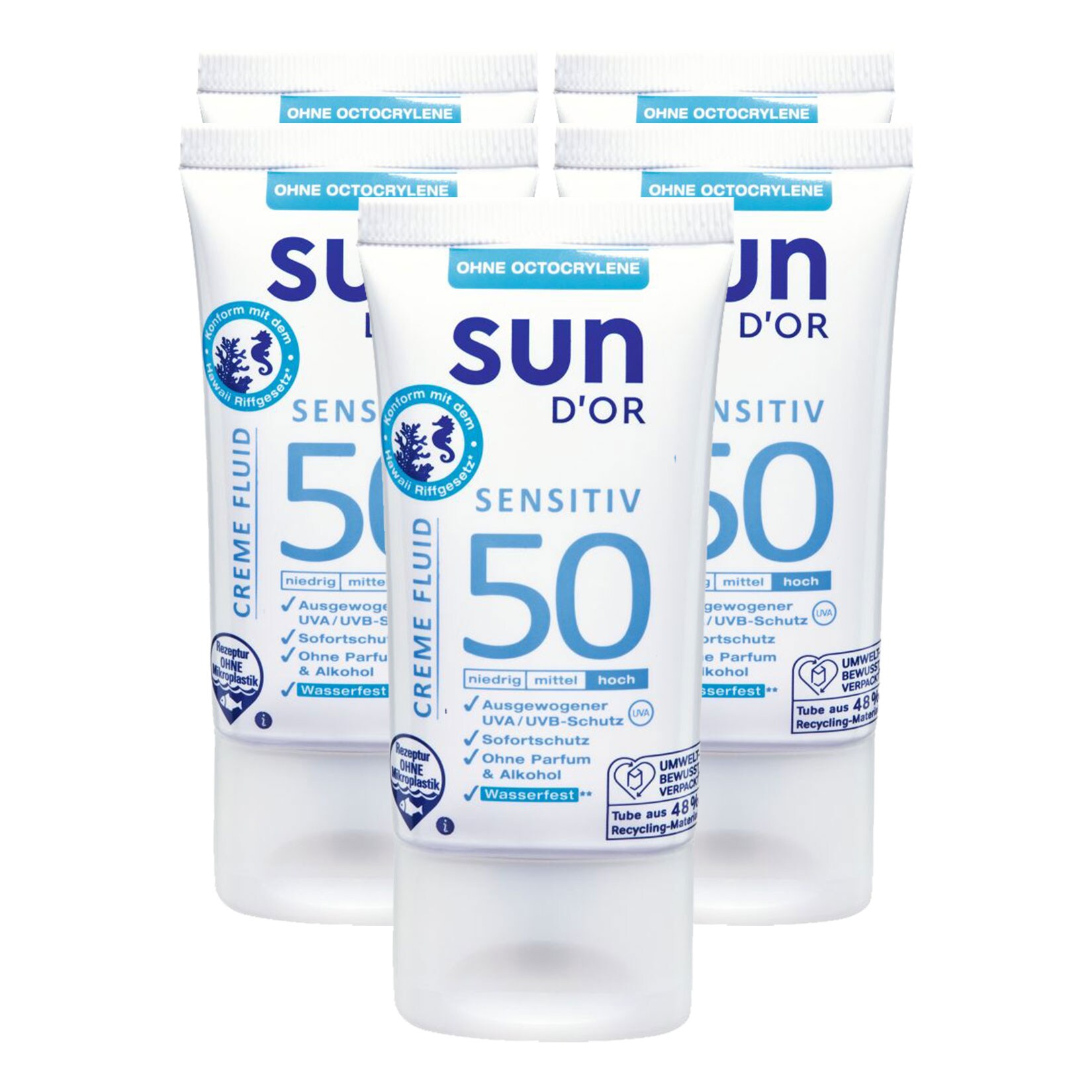 Sun D'OR Sensitiv Creme Fluid LSF50 50 ml, 5er Pack - Bild 1