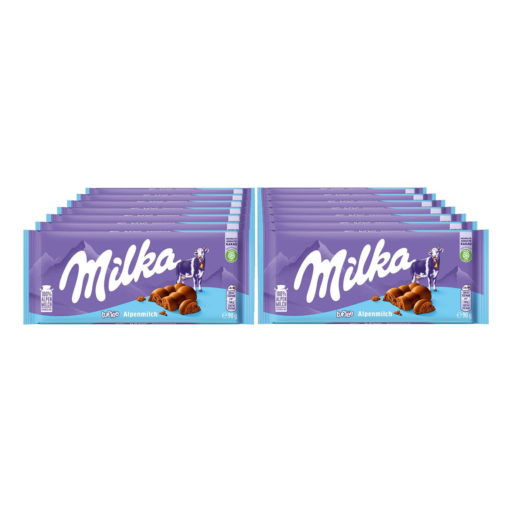 Milka Tafelschokolade Luflee 90 g, 14er Pack | 07622202257513