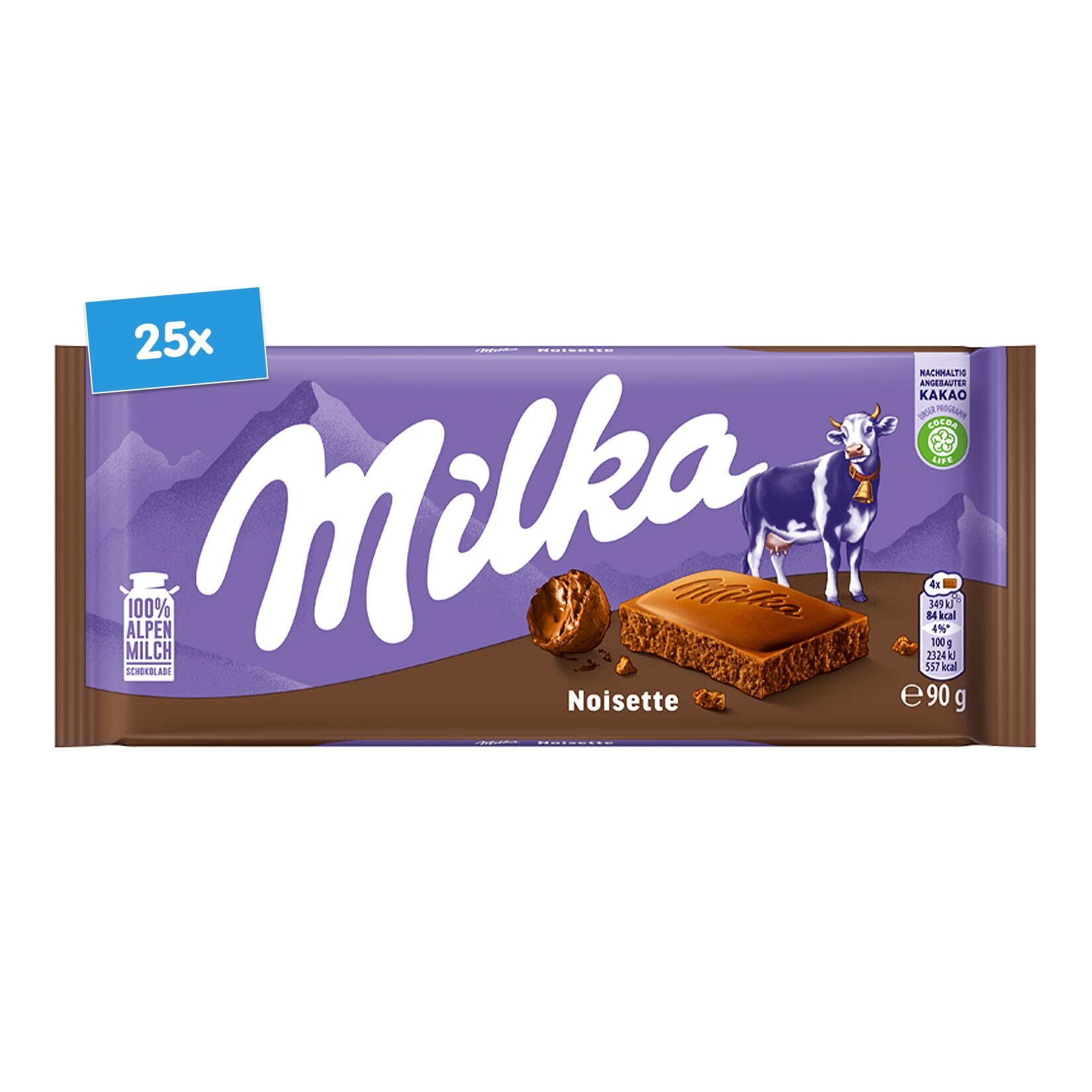 Milka Tafelschokolade Noisette 90 g, 25er Pack - Bild 1