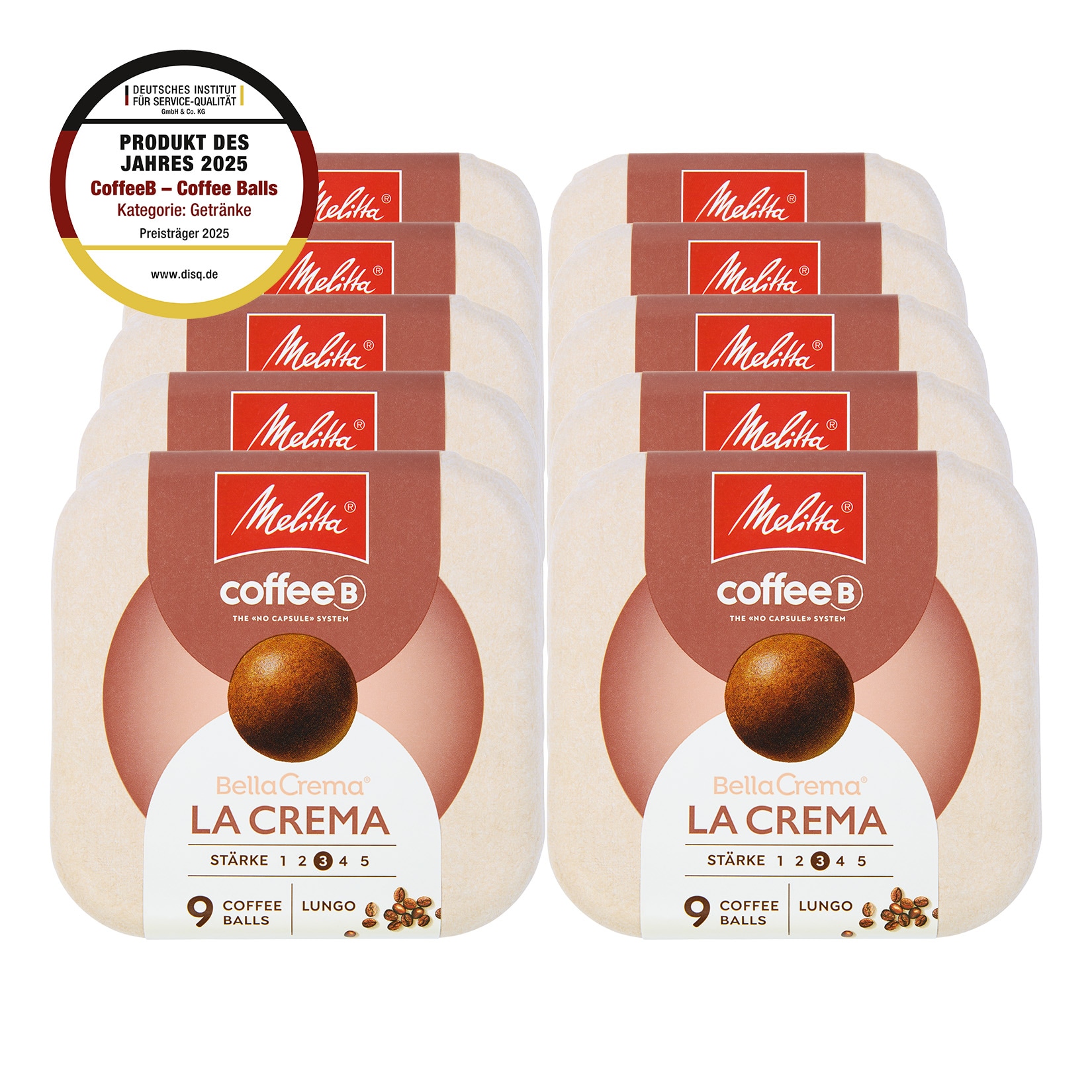 CoffeeB Melitta Bella Crema Lungo 9 Coffee Balls 51 g, 10er Pack - Bild 1