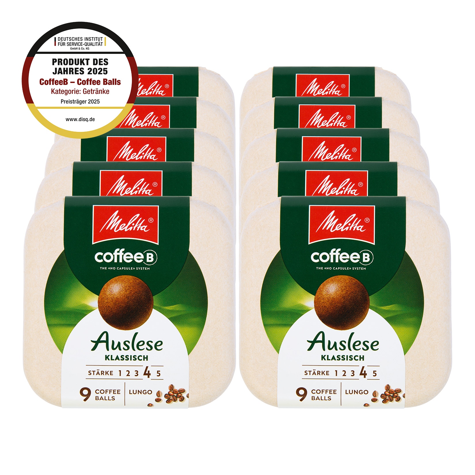 CoffeeB Melitta Auslese Lungo 9 Coffee Balls 51 g, 10er Pack - Bild 1