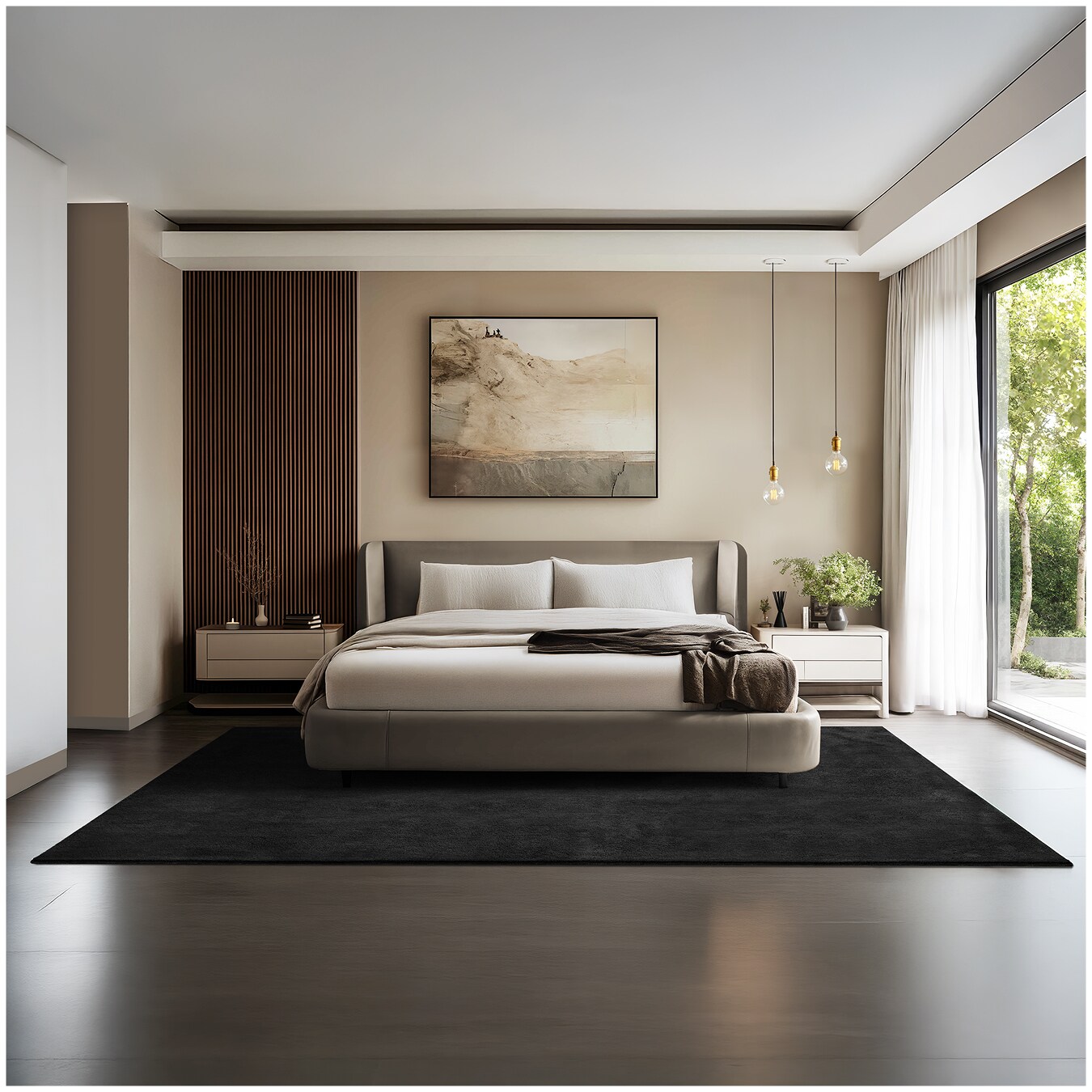 tectake&reg; Kurzflorteppich, verschiedene Gr&ouml;&szlig;en und Farben, allergikerfreundlich, rutschfeste Unterseite - Bild 1