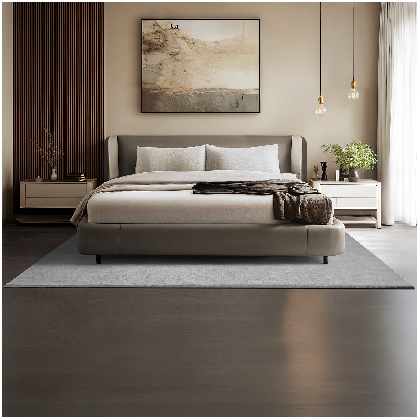 tectake® Kurzflorteppich, verschiedene Größen und Farben, allergikerfreundlich, rutschfeste Unterseite