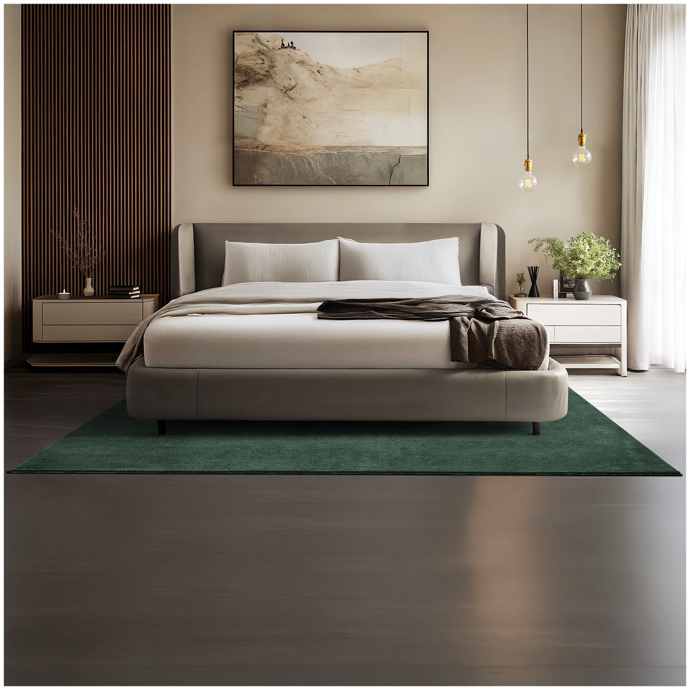tectake® Kurzflorteppich, verschiedene Größen und Farben, allergikerfreundlich, rutschfeste Unterseite