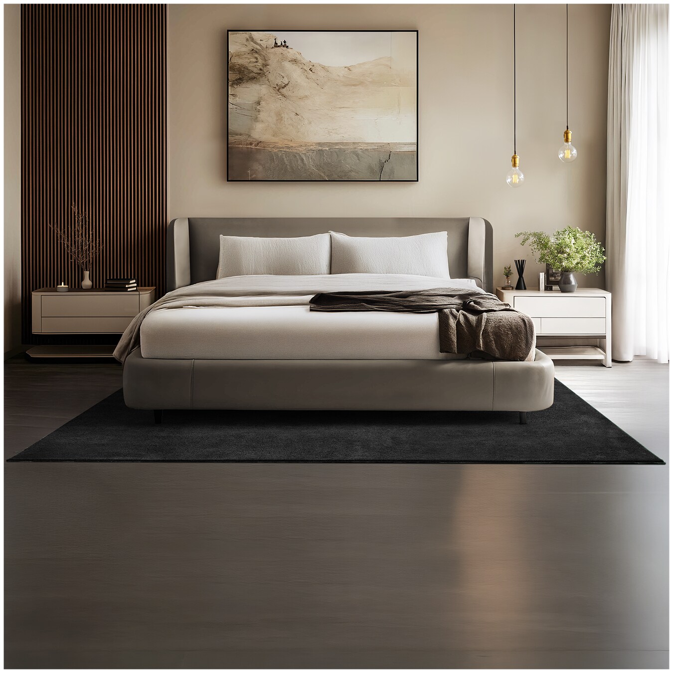 tectake® Kurzflorteppich, verschiedene Größen und Farben, allergikerfreundlich, rutschfeste Unterseite