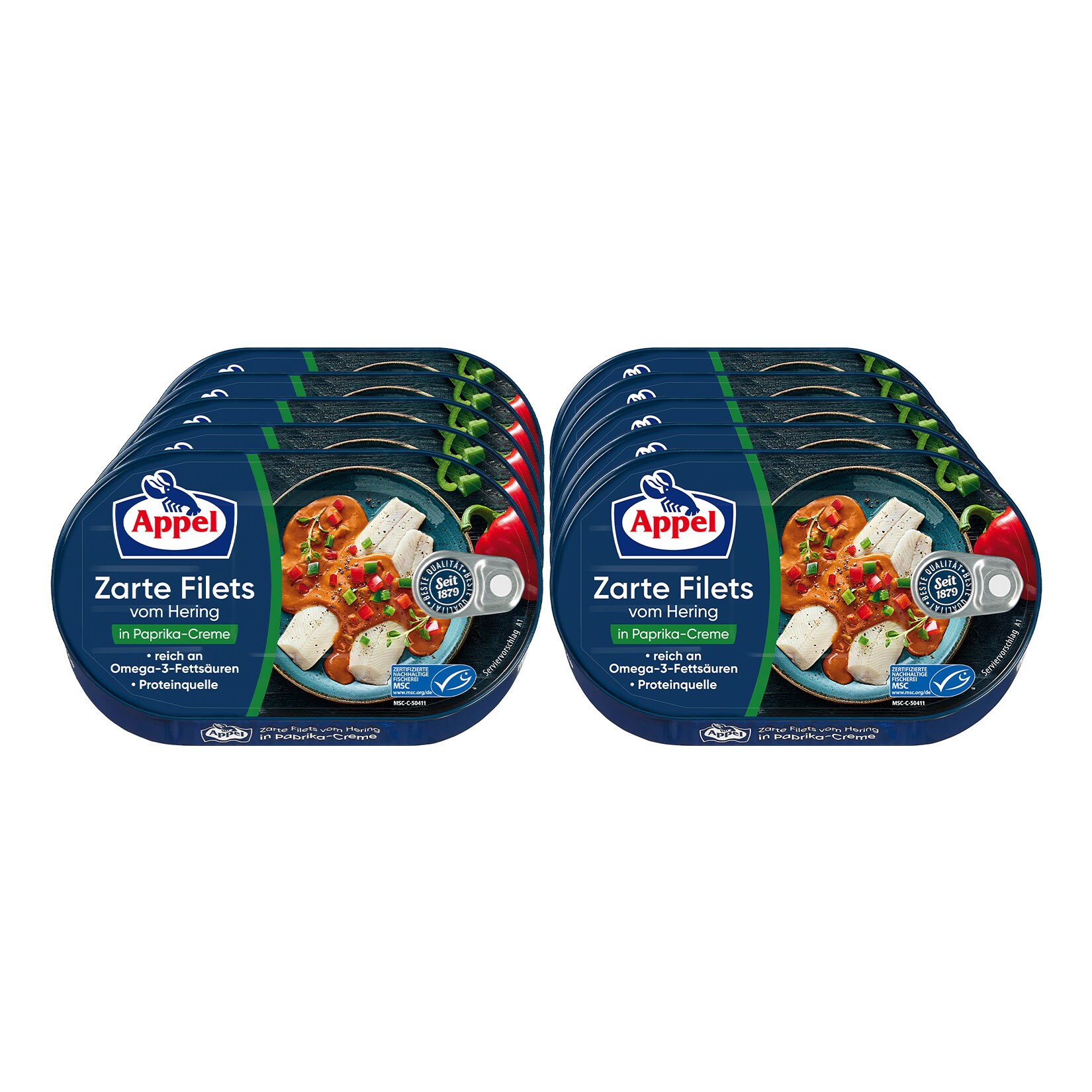 Appel Heringsfilet Paprika-Creme 200 g, 10er Pack - Bild 1