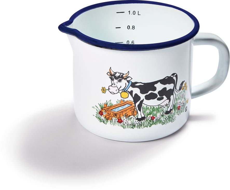 Milchtopf wei&szlig; mit Dekor Kuh - Bild 1